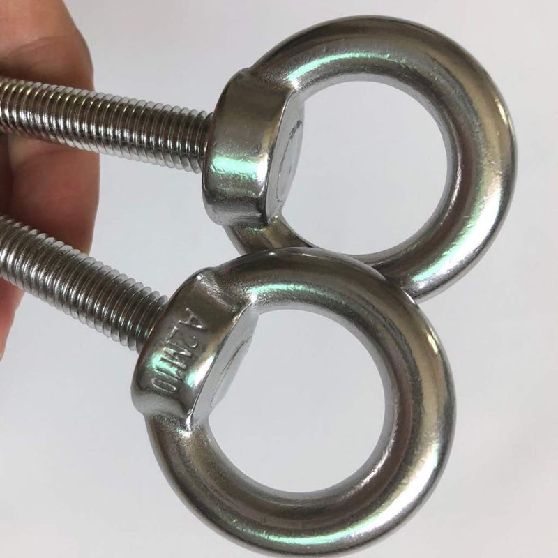 AIVOOF Shoulder Eye Bolt, 2 Pack M10 Stainless Steel Shoulder Eye Bolts 2.75" Eye Bolts Heavy Duty EyeBolts Screws in Eye Hooks with Washer and Nuts Muti-Function for Indoor Outdoor, Thread 70mm - Image 3